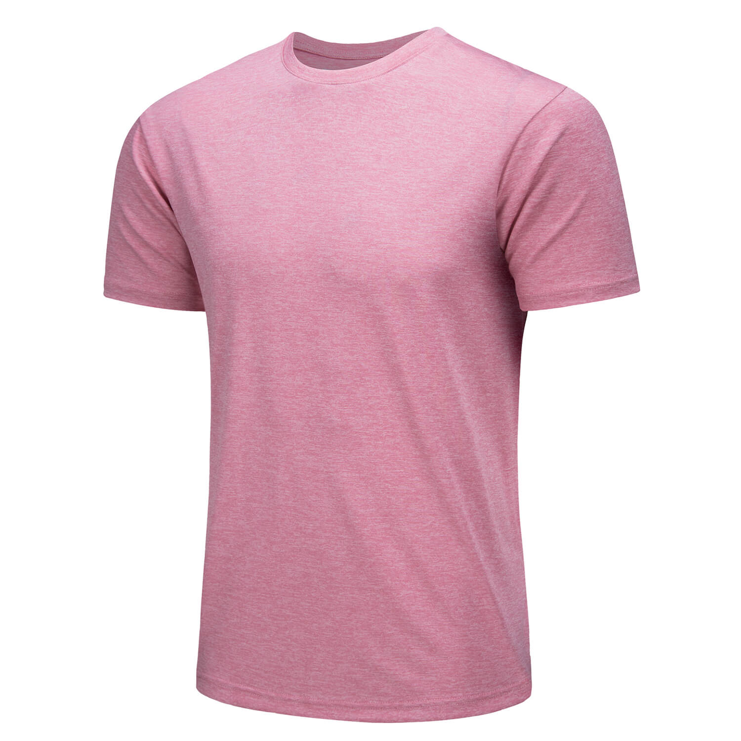 TACVASEN Pink Men's Quick - Dry Solid Round Neck T-shirt