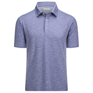 TACVASEN Light Purple Men's Golf 3 Buttons Spread Collar Solid Quick Dry Polo Shirt