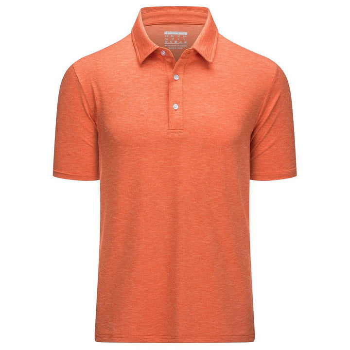 TACVASEN Golf 3 Buttons Spread Collar Solid Polo Shirt - Men's Polo Shirts