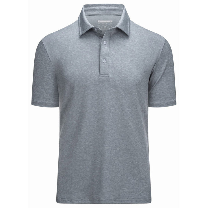 TACVASEN Golf 3 Buttons Spread Collar Solid Polo Shirt - Men's Polo Shirts