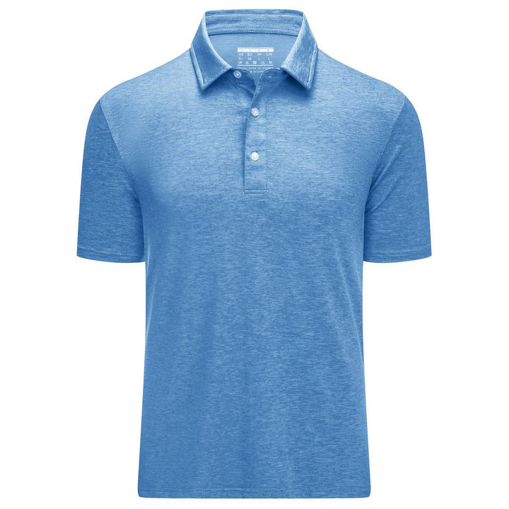 TACVASEN Golf 3 Buttons Spread Collar Solid Polo Shirt - Men's Polo Shirts