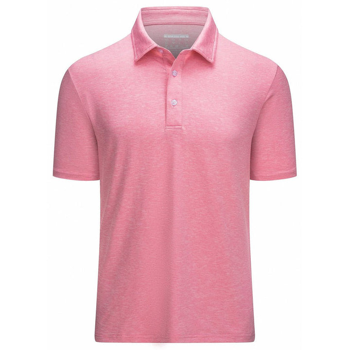 TACVASEN Golf 3 Buttons Spread Collar Solid Polo Shirt - Men's Polo Shirts