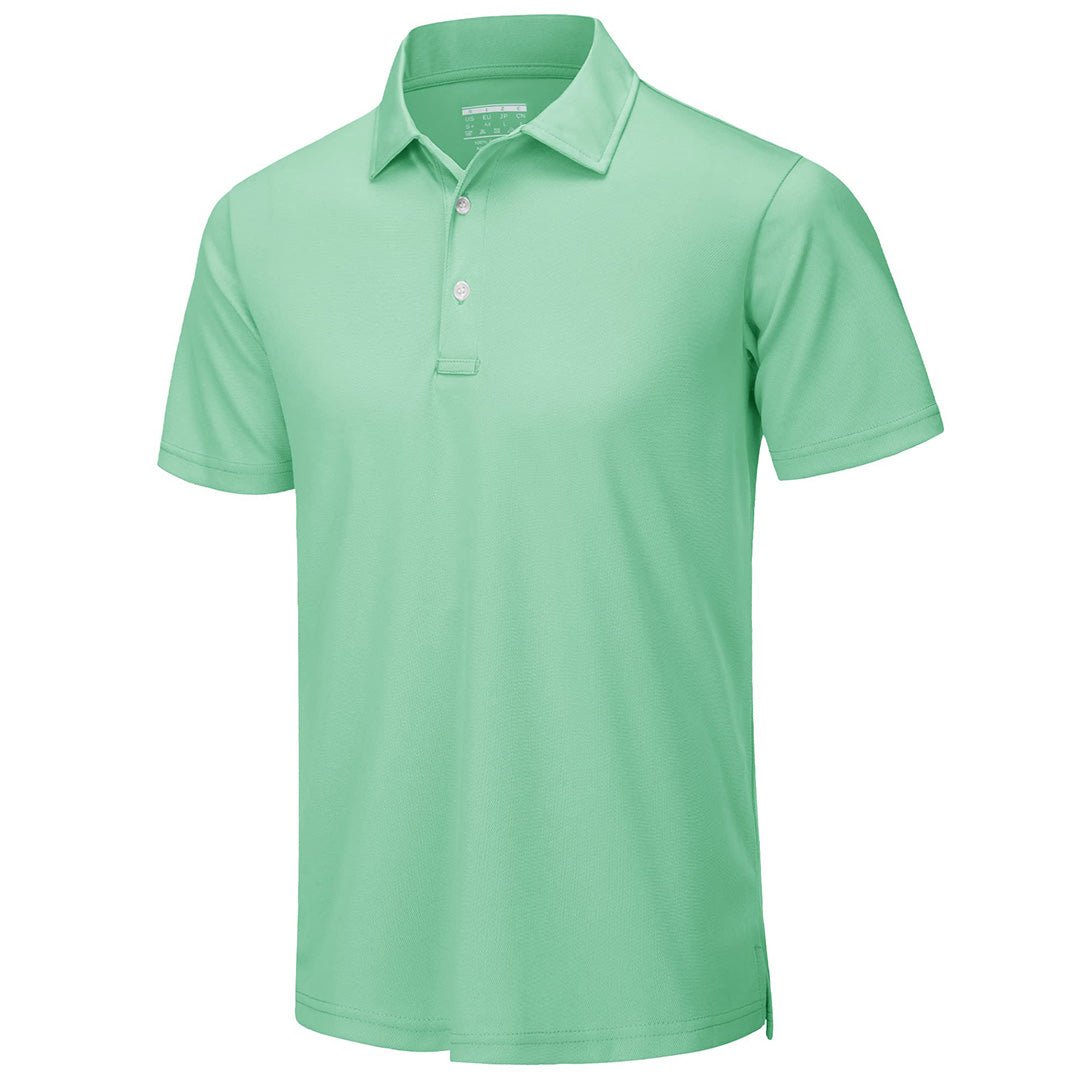 TACVASEN Mint Green Men's Dry Fit Short Sleeve Performance Golf Polo Work Shirt