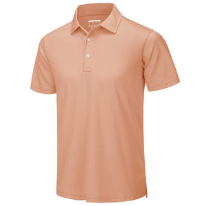 TACVASEN Apricot Men's Dry Fit Short Sleeve Performance Golf Polo Work Shirt