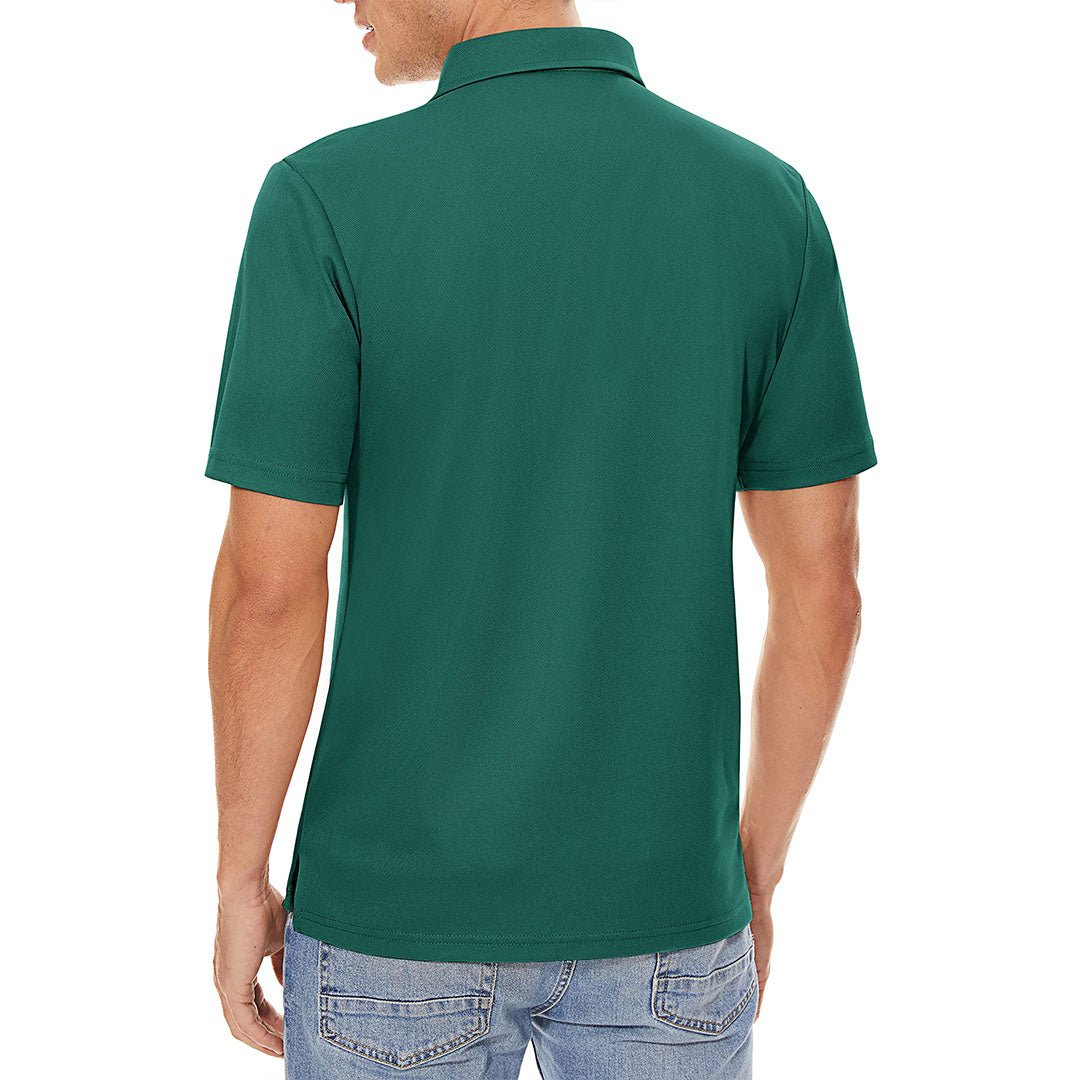 TACVASEN Navy Men's Dry Fit Short Sleeve Performance Golf Polo Work Shirt