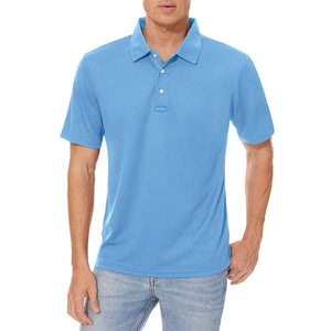 TACVASEN Sky Blue Men's Dry Fit Short Sleeve Performance Golf Polo Work Shirt