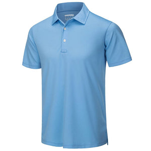 TACVASEN Sky Blue Men's Dry Fit Short Sleeve Performance Golf Polo Work Shirt