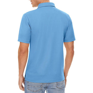 TACVASEN Sky Blue Men's Dry Fit Short Sleeve Performance Golf Polo Work Shirt