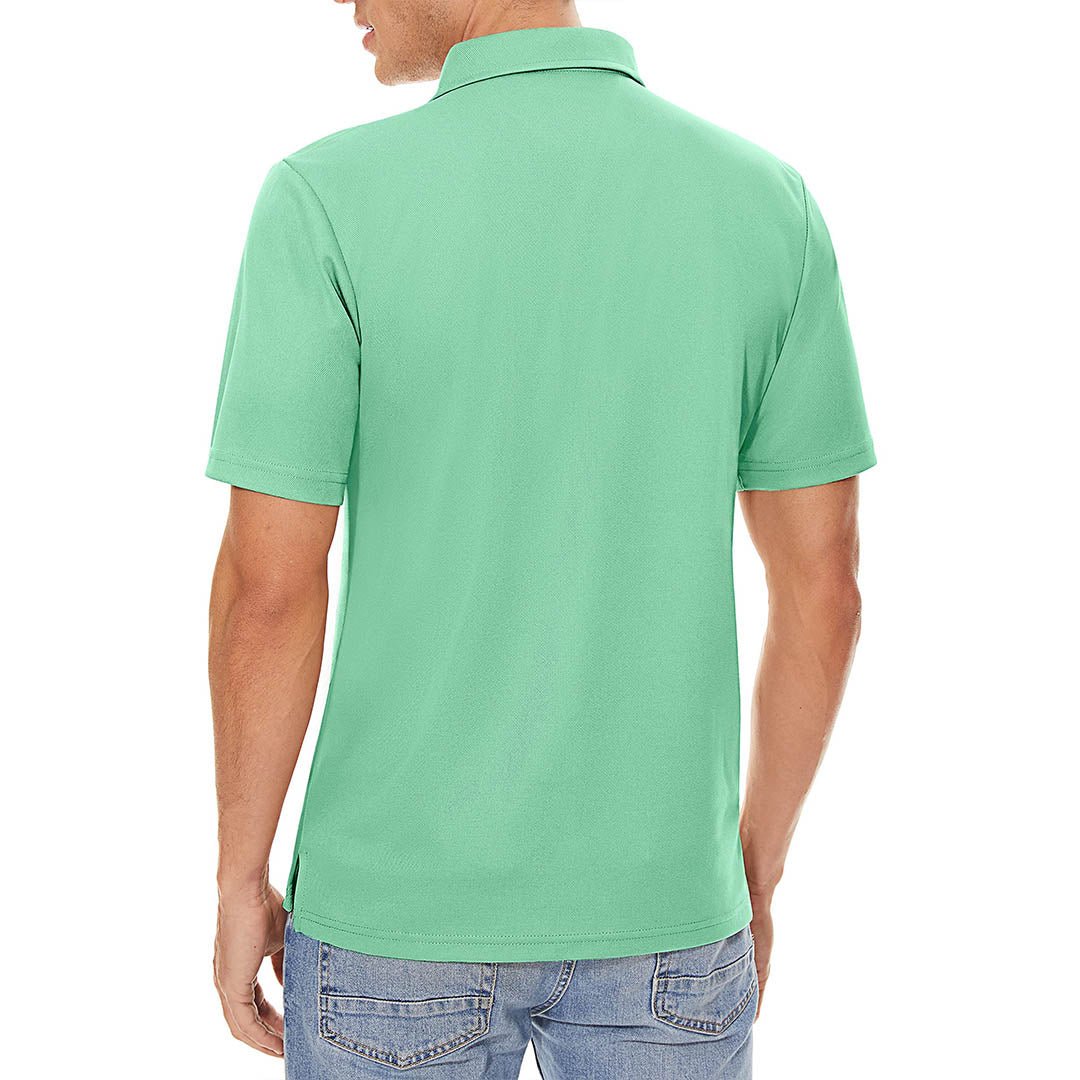 TACVASEN Mint Green Men's Dry Fit Short Sleeve Performance Golf Polo Work Shirt
