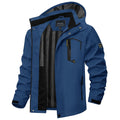 TACVASEN Denim Blue Men's Waterproof Outdoor Hiking Jacket with Zipped Pockets