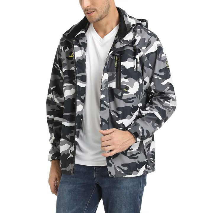 TACVASEN Men's Lightweight Waterproof Hooded Outdoor Hiking Jacket - Men's Jackets