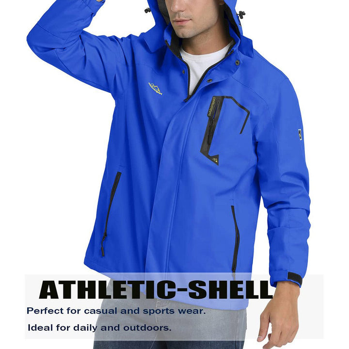 TACVASEN Men's Lightweight Waterproof Hooded Outdoor Hiking Jacket - Men's Jackets