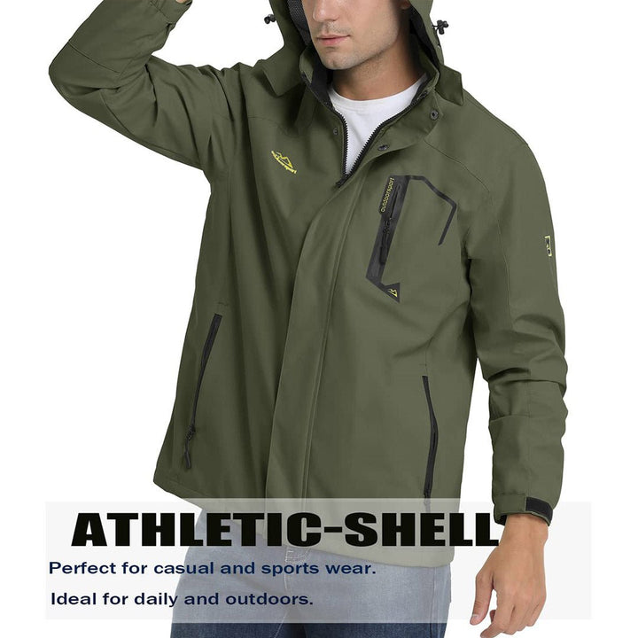 TACVASEN Men's Lightweight Waterproof Hooded Outdoor Hiking Jacket - Men's Jackets