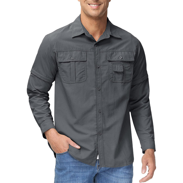 Tacvasen Men's Quick-Dry Detachable Button-down Tactical Shirts - Fall Winter 2022