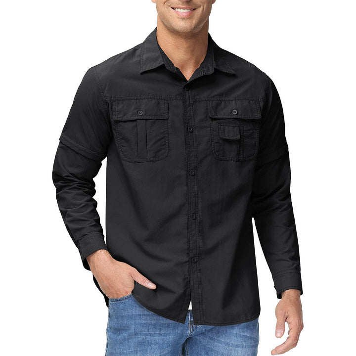 Tacvasen Men's Quick-Dry Detachable Button-down Tactical Shirts - Fall Winter 2022
