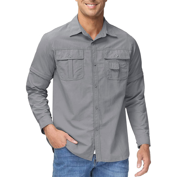 Tacvasen Men's Quick-Dry Detachable Button-down Tactical Shirts - Fall Winter 2022