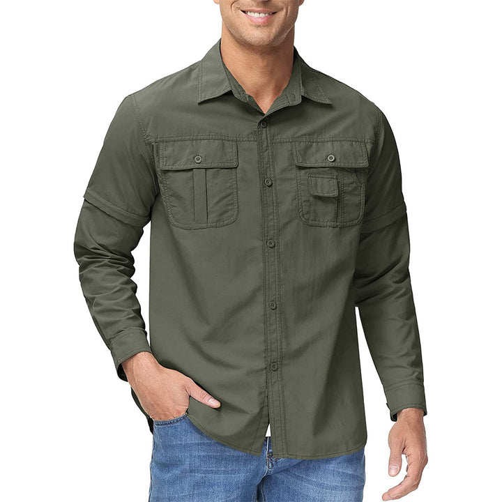 Tacvasen Men's Quick-Dry Detachable Button-down Tactical Shirts - Fall Winter 2022