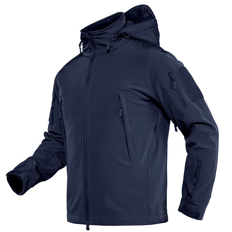 TACVASEN Navy Men's Combat Airsoft Softshell Fleece Army Coat