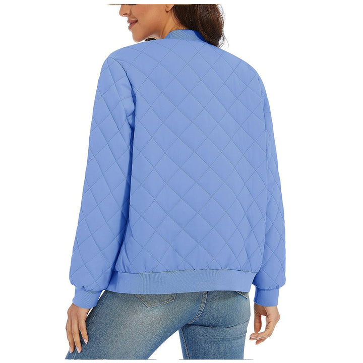 Women's Diamond Quilted Jackets Lightweight Casual Bomber Jacket -