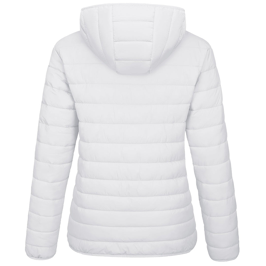 TACVASEN White Women's Puffer Jacket Full - zip Water - Resistant Winter Hooded Coat
