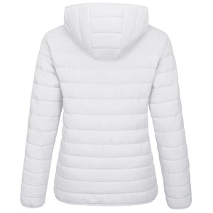 TACVASEN White Women's Puffer Jacket Full - zip Water - Resistant Winter Hooded Coat