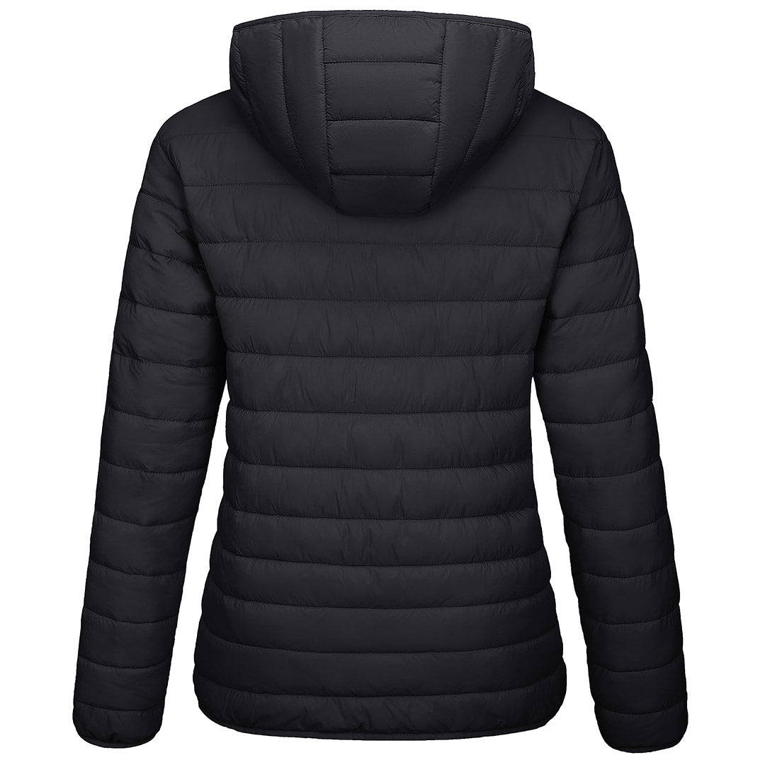 TACVASEN Black Women's Puffer Jacket Full - zip Water - Resistant Winter Hooded Coat