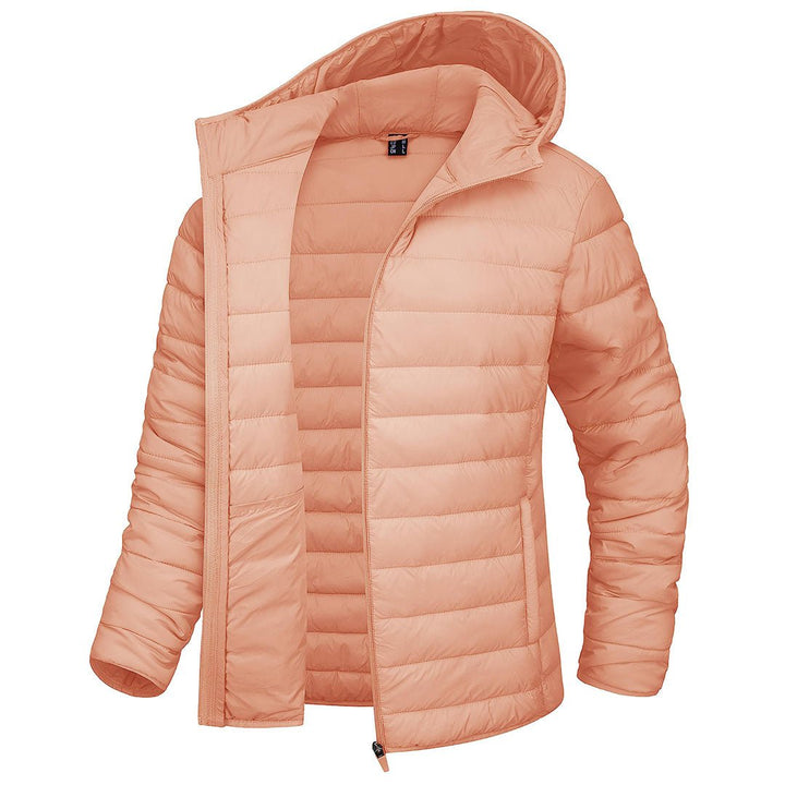 Women's Lightweight Puffer Full-zip Water-Resistant Winter Coat with Hood - Women's Jackets