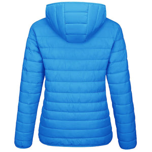 TACVASEN Azure Women's Puffer Jacket Full - zip Water - Resistant Winter Hooded Coat