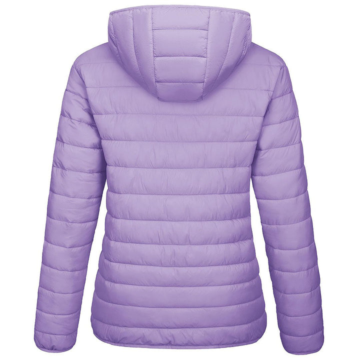 Women's Lightweight Puffer Full-zip Water-Resistant Winter Coat with Hood - Women's Jackets