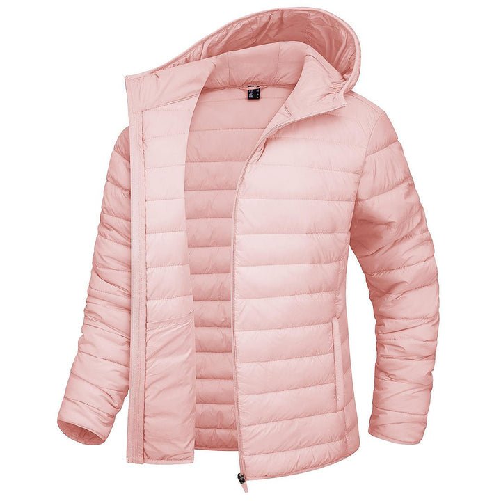 Women's Lightweight Puffer Full-zip Water-Resistant Winter Coat with Hood - Women's Jackets