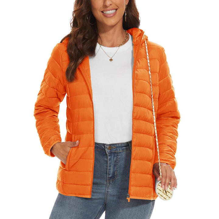 Women's Lightweight Puffer Full-zip Water-Resistant Winter Coat with Hood - Women's Jackets