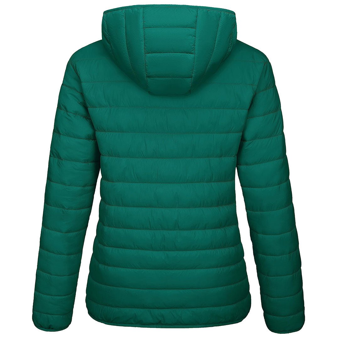 TACVASEN Emerald Green Women's Puffer Jacket Full - zip Water - Resistant Winter Hooded Coat