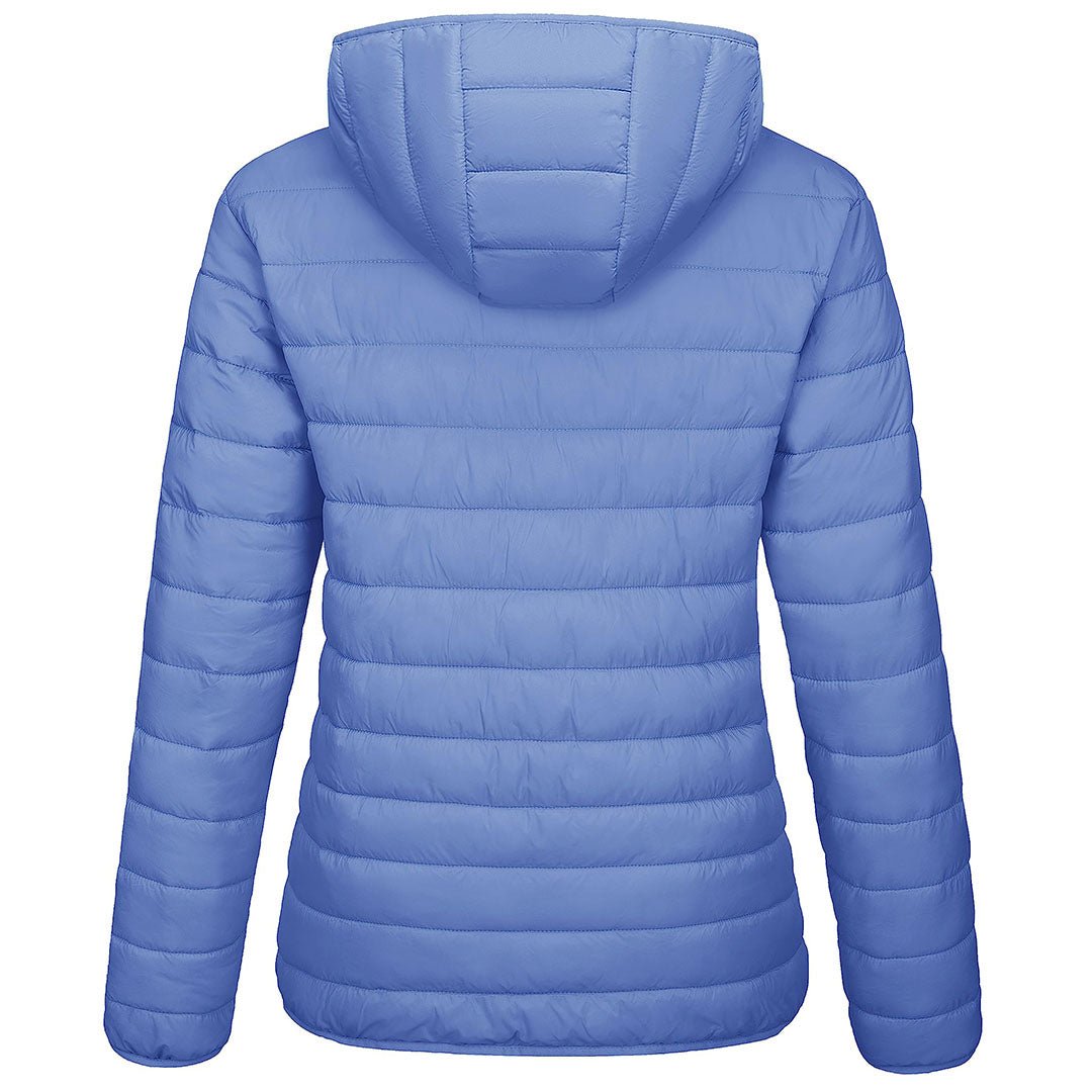 TACVASEN Light Blue Women's Puffer Jacket Full - zip Water - Resistant Winter Hooded Coat
