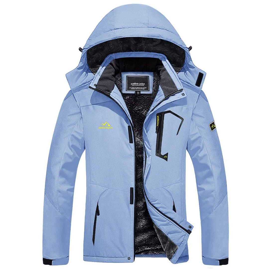 TACVASEN Blue Black Insulated Fleece Lined Winter Hiking Jacket