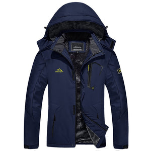 TACVASEN Blue Black Insulated Fleece Lined Winter Hiking Jacket