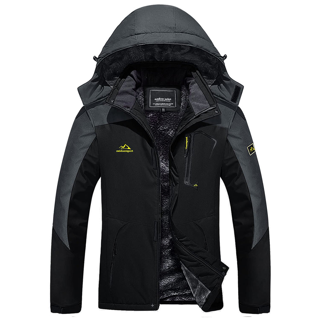 TACVASEN Blue Black Insulated Fleece Lined Winter Hiking Jacket