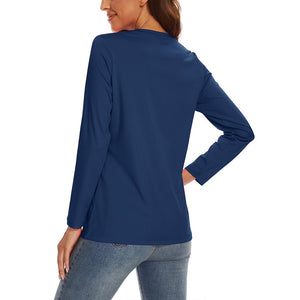 TACVASEN Navy Women's UPF 80+ Athletic Rashguard Long Sleeve Shirt