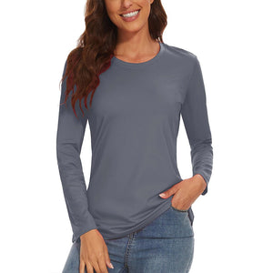 TACVASEN Dark Grey Women's UPF 80+ Athletic Rashguard Long Sleeve Shirt