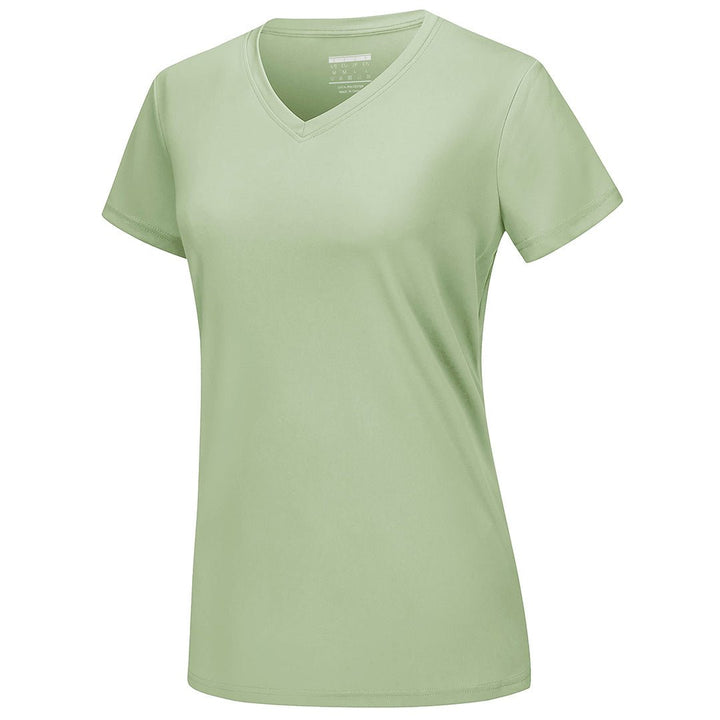 Women's UPF 50+ Sun Protection V-Neck Quick Dry Short Sleeve T-shirts -
