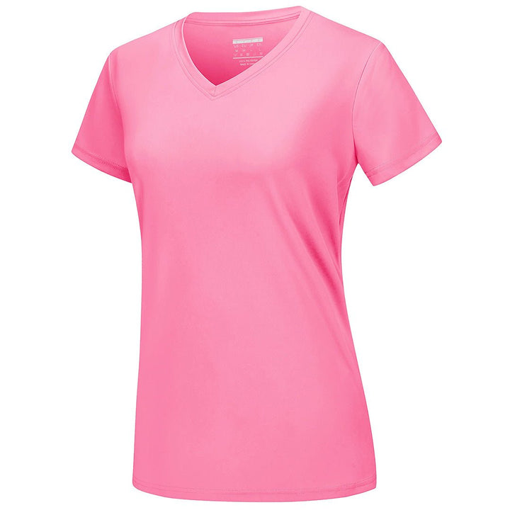Women's UPF 50+ Sun Protection V-Neck Quick Dry Short Sleeve T-shirts -