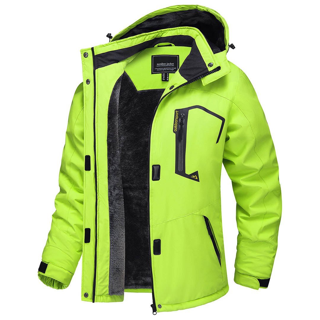 TACVASEN Bright Green Insulated Fleece Lined Winter Hiking Jacket
