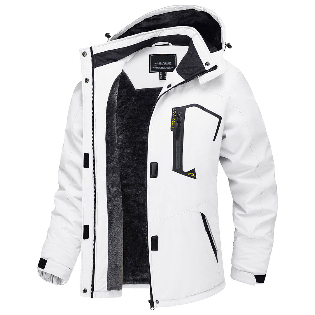 TACVASEN White Insulated Fleece Lined Winter Hiking Jacket