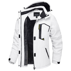TACVASEN White Insulated Fleece Lined Winter Hiking Jacket