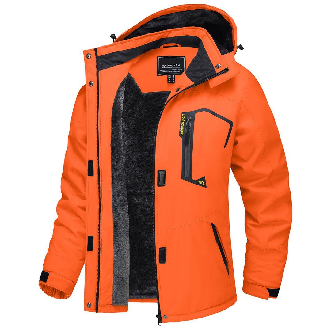 TACVASEN Orange Insulated Fleece Lined Winter Hiking Jacket