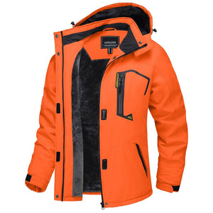 TACVASEN Orange Insulated Fleece Lined Winter Hiking Jacket