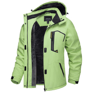 TACVASEN Light Green Insulated Fleece Lined Winter Hiking Jacket