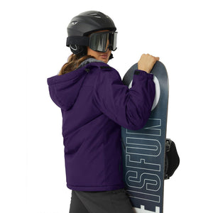 TACVASEN Dark Purple Insulated Fleece Lined Winter Hiking Jacket